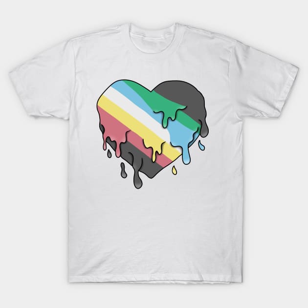 Disability pride flag melting heart T-Shirt by Becky-Marie